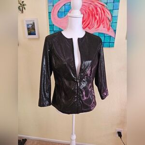 Women’s faux snake skin Black Cropped Jacket